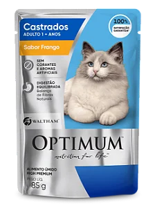 Sachê Optimum Cat Adultos Castrados Frango 85gr