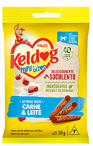 Bifinho Keldog Mini Bites Carne e Leite 50gr (Filhotes e Cães Porte Pequeno)