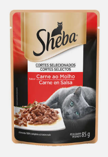 Sachê Gatos Sheba Adulto Carne ao Molho 85gr
