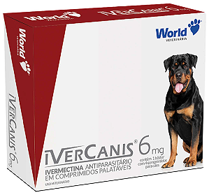 Antiparasitário World IverCanis 6 mg para Cães de 30 Kg