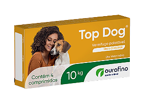 Vermífugo Top Dog até 10kg com 4 comprimidos