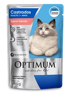 Sachê Optimum Cat Adultos Castrados Salmão 85gr