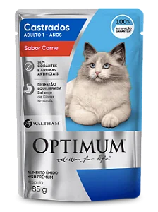Sachê Optimum Cat Adultos Castrados Carne 85gr