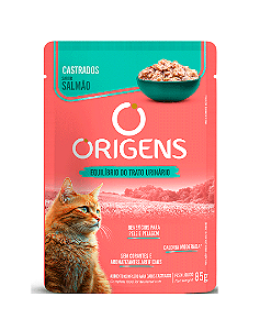 Sachê Origens Gatos Equilibrio do Trato Urinário Castrados Salmão 85gr