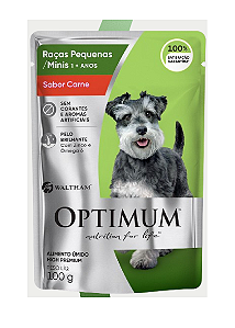 Sachê Optimum Raças Pequenas e Minis Carne para Cães Adultos 100gr