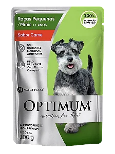 Sachê Optimum Raças Pequenas e Minis Carne para Cães Adultos 100gr