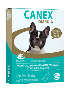 Vermífugo Canex Giárdia 10kg 4 Comprimidos