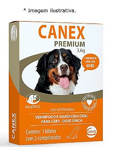 Vermífugo Canex Premium 3,6g 40kg 2 Comprimidos