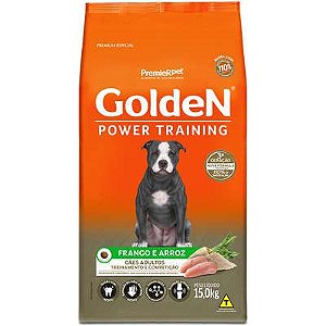 Ração Cães Adultos Golden Power Training Frango e Arroz 15 kg