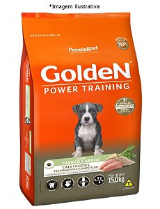 Ração Golden Power Training Cães Filhotes Frango e Arroz 15 Kg