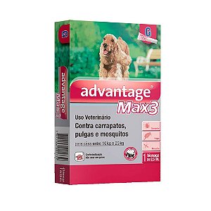 Antipulgas e Carrapatos Advantage Max 3 para Cães de 10 a 25 Kg  1 unidade