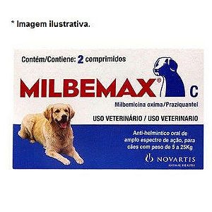Vermífugo Milbemax C para Cães de 5 a 25 Kg - 2 Comprimidos