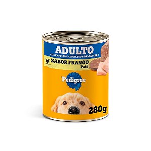 Ração Úmida Pedigree Lata Patê de Frango para Cães Adultos - 280g