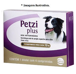 Vermífugo Petzi Plus 10kg 4 Comprimidos