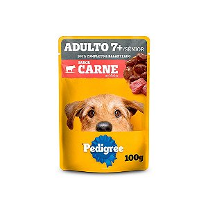Sachê Pedigree Carne ao Molho para Cães Adultos +7 Anos 100g
