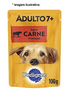 Ração Úmida Pedigree Sachê Carne ao Molho para Cães Adultos +7Anos 100g