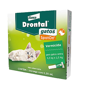 Vermífugo Drontal SpotOn - Gatos 0,5 a 2,5kg