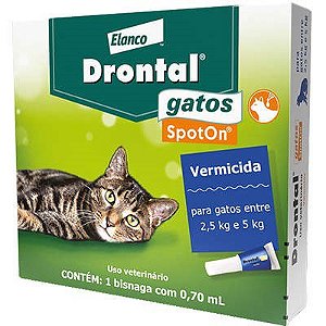 Vermífugo Drontal Gatos SpotOn 2,5 a 5kg