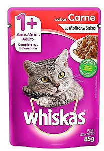 Ração Úmida Whiskas Sachê Carne ao Molho para Gatos Adultos 85g