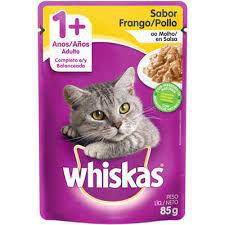 Ração Úmida Whiskas Sachê Frango ao Molho para Gatos Adultos 85g