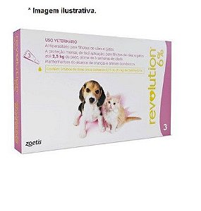 Antipulgas e Carrapatos Zoetis Revolution 6% para Cães e Gatos até 2,5 kg - 15 mg 3 unidade
