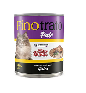 Finotrato Lata Gatos Carne Patê 280gr  Super Premium