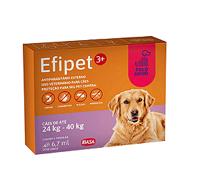 Antiparasitário Efipet 3+ Cães 24kg até 40kg   6,7ml