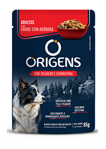 Sachê Origens Cães Ad. Carne Abóbora 85g