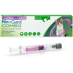 Nexgard Combo Antipulgas, Sarna e Vermífugo para Gatos 0,8kg à 2,5kg