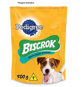  Biscoito Pedigree Biscrock Para Cães Adultos Raças Pequenas 500g