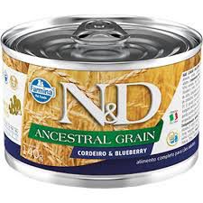 Lata N&D Ancestral Grain Cordeiro & Blueberry Cães 140gr