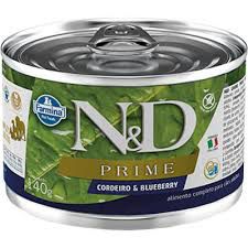 N&D Lata Prime Cordeiro & Blueberry para Cães Adultos 140gr