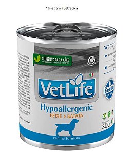 Ração Farmina Lata Vet Life Hypoallergenic para Cães Adultos com Problemas de Alergia ou Intolerância a Nutrientes 300gr.