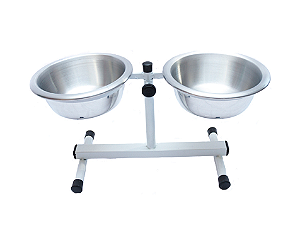 Comedouro Regulável Polido Royale (Capacidade 600ml em Cada)