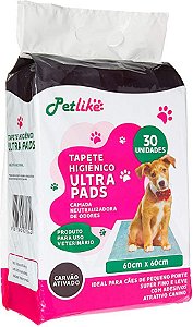 Tapete Higiênico Ultra Pads 30un (60x60cm) Carvão Ativado - sosracoes