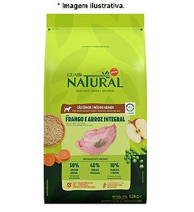 Ração Guabi Natural Cães Sênior Médio e Grande Frango e Arroz Integral 12 kg