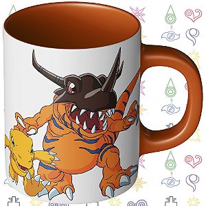 Caneca Digimon - Agumon e Tai Kamiya