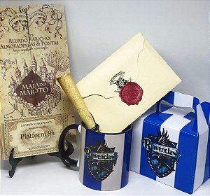 Kit Corvinal: Mapa do Maroto + Carta Aceitação Hogwarts + Colar