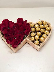 Coração Rosas e Ferrero Rocher