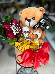 Box Rosa eu Te Amo e Chocolates