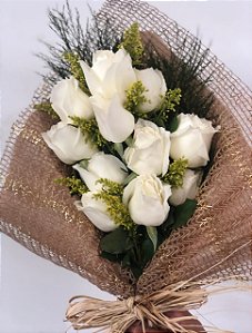 Ramalhete 12 Rosas Brancas