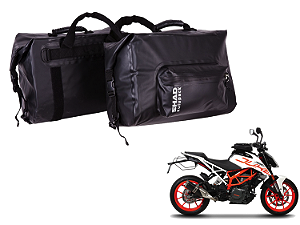 KIT BOLSA LATERAL IMPERMEÁVEL 18 LITROS COM SUPORTE KTM DUKE 390 (A PARTIR 2018)