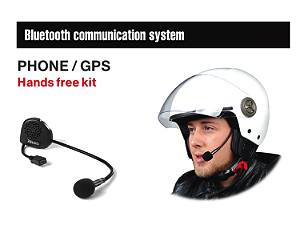 INTERCOMUNICADOR BLUETOOTH INDIVIDUAL PARA CAPACETE UNIVERSAL - TELEFONE E GPS