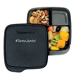 Basic Line Tupperware com Divisórias Tamo Junto 550ml Preta
