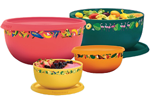 Kit Tigela Toque Mágico Tropical Tupperware 4 unidades