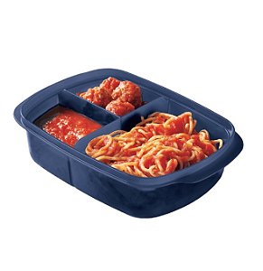 Tigela Cristalwave Retangular com Divisórias Tupperware Geração ll 1 litro