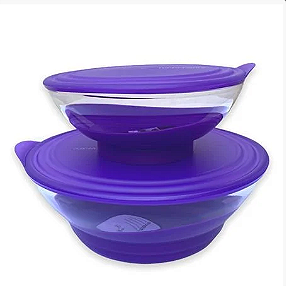 Kit Tigelas Elegância Tupperware Policarbonato Roxo 2 Peças