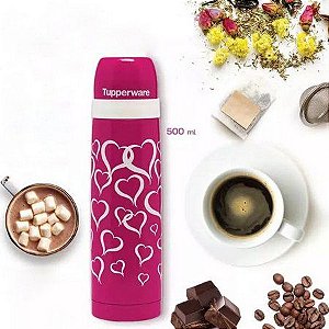Tupperware Garrafa Térmica Corações Rosa 500 ml