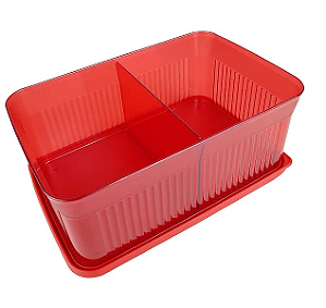 Porta Petiscos Tupperware Importado Vermelho
