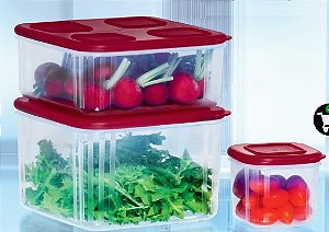 TUPPERWARE KIT TUPPERFRESH 3 PEÇAS 1,5 LT + 1,0 LT + 200ML
